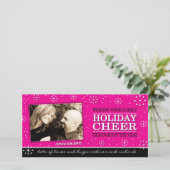 Carte photo de Noël rose chaud (Debout devant)