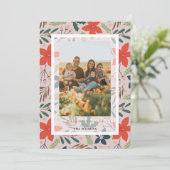 Carte photo de Noël rose floral (Debout devant)