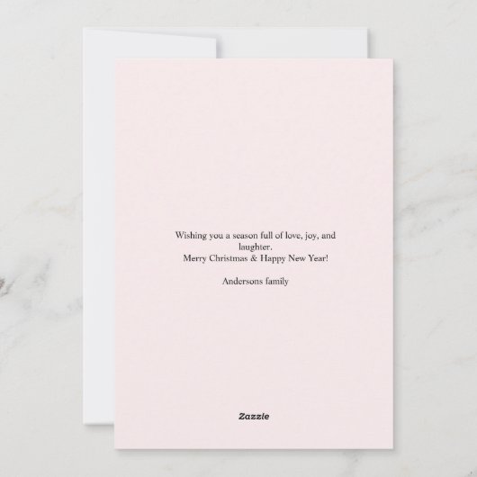 Carte photo de Noël rose personnalisée | Fa La La (Dos)