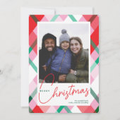 Carte photo de Noël rose rouge (Devant)