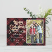 Carte photo de Noël rouge (Debout devant)