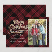 Carte photo de Noël rouge (Devant / Derrière)