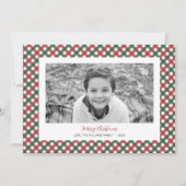 Carte photo de Noël rouge et vert (Devant)