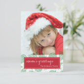 Carte photo de Noël rouge et vert (Debout devant)