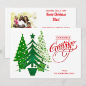 Carte photo de Noël rouge, vert, blanc (Devant / Derrière)