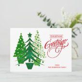 Carte photo de Noël rouge, vert, blanc (Debout devant)