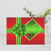 Carte photo de Noël rouge, vert et or (Debout devant)