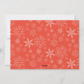 Carte photo de Noël rouge Whimsical Snowflakes (Dos)