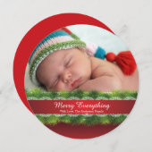 Carte photo de Noël Round Pine & Lace (Devant / Derrière)