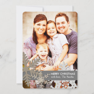 Carte photo de Noël Russe Country Snowflakes