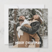 Carte photo de Noël rustique avec scène de neige s (Devant)