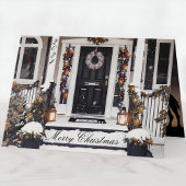 Carte Photo de Noël rustique en noir et blanc