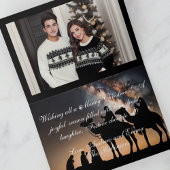 Carte Photo de Noël rustique en noir et blanc