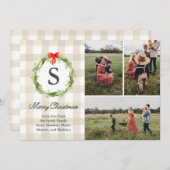 Carte photo de Noël rustique et naturelle (Devant / Derrière)