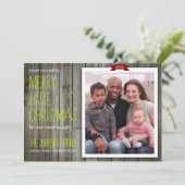 Carte photo de Noël Rustique Moderne (Debout devant)