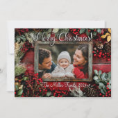 Carte photo de Noël Rustique personnalisée (Devant)