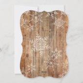Carte photo de Noël rustique, Snowflakes sur bois (Dos)
