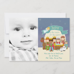 Carte photo de Noël - Scène de Nativité