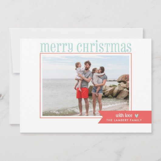 Carte photo de Noël simple et moderne (Devant)