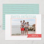 Carte photo de Noël simple et moderne (Devant / Derrière)