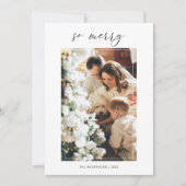 Carte Photo de Noël simple et moderne | So Joyeux Noël (Devant)