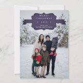Carte photo de Noël simple et moderne violet (Devant)