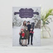 Carte photo de Noël simple et moderne violet (Debout devant)