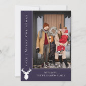 Carte photo de Noël simple Reindeer | Violet (Devant)