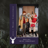 Carte photo de Noël simple Reindeer | Violet