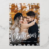 Carte photo de Noël Snowflake (Recto)