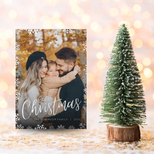 Carte photo de Noël Snowflake