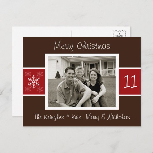 Carte photo de Noël Snowflake (Devant / Derrière)