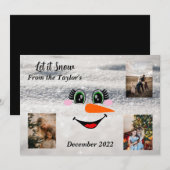 Carte photo de Noël Snowman (Devant / Derrière)