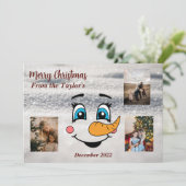 Carte photo de Noël Snowman (Debout devant)