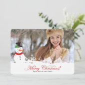 Carte photo de Noël Snowman (Debout devant)