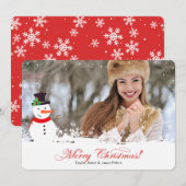 Carte photo de Noël Snowman (Devant / Derrière)