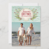 Carte photo de Noël sur la côte de la plage (Devant)