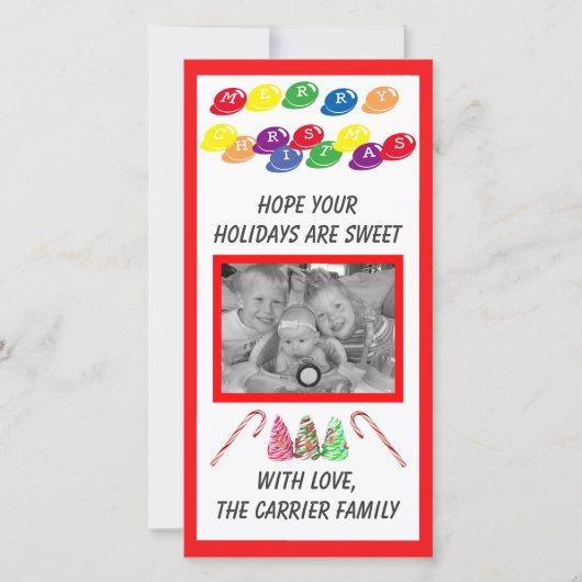 Carte photo de Noël Sweet Candy (Devant)