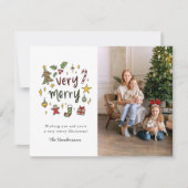 Carte photo de Noël très joli à la main (Devant)