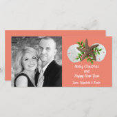 Carte photo de Noël Tropical de Swag Beach Shells (Devant / Derrière)