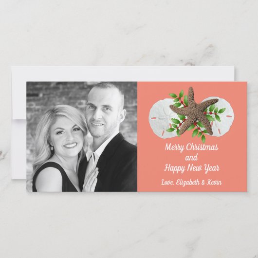 Carte photo de Noël Tropical de Swag Beach Shells (Devant)