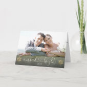 Carte Photo De Noël Unique Mariée Et Lumineuse Script (Devant)