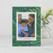 Carte photo de Noël végétale verte (Debout devant)