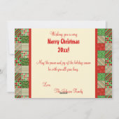 Carte photo de Noël verte, rouge et crème (Dos)