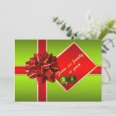 Carte photo de Noël verte, rouge et or (Debout devant)