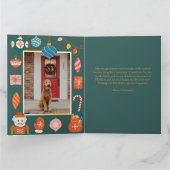 Carte photo de Noël verte | Vacances modernes (Intérieur)