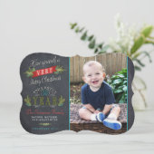 Carte photo de Noël vintage Chalkboard (Debout devant)