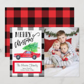 Carte photo de Noël Vintage Mustang (Devant / Derrière)