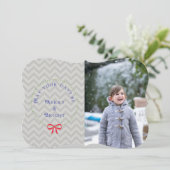 Carte photo de Noël Wreath Chevron (Debout devant)