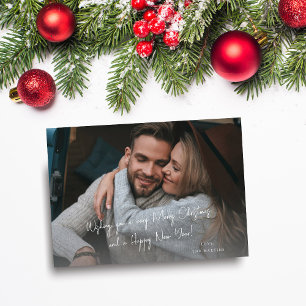 Carte Photo de note de Noël ou de vacances écrite à la m